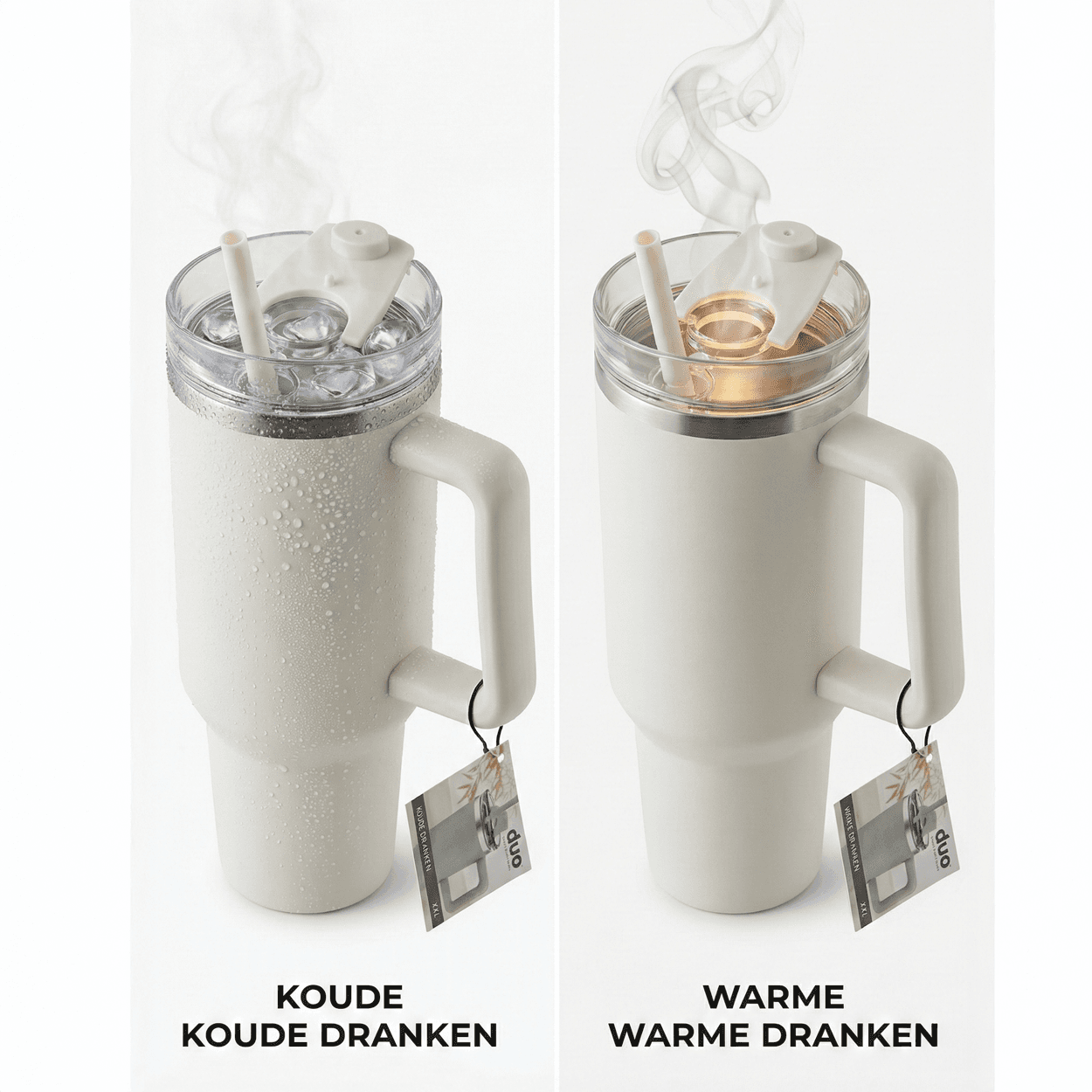 Isolerende thermomok Giant Mug XXL 1,2L - 40 Oz -Beige